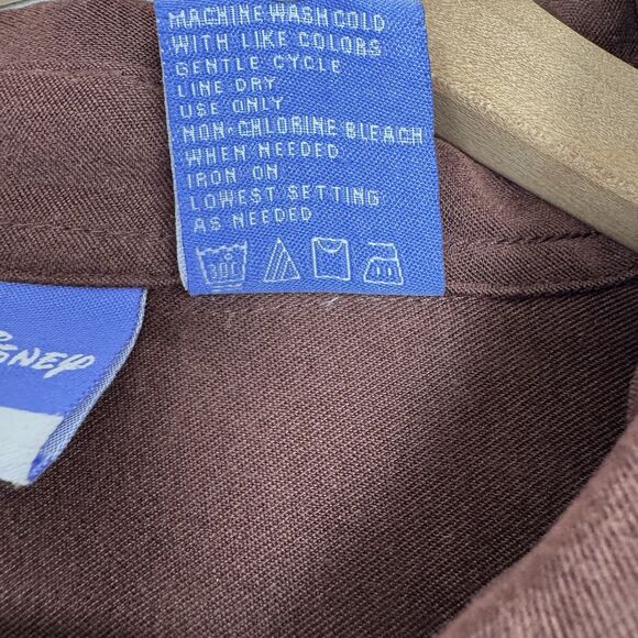 Vintage Disney Top Womens 1X Brown Button Up Shirt Winnie The Pooh Embroidered - Picture 10 of 12